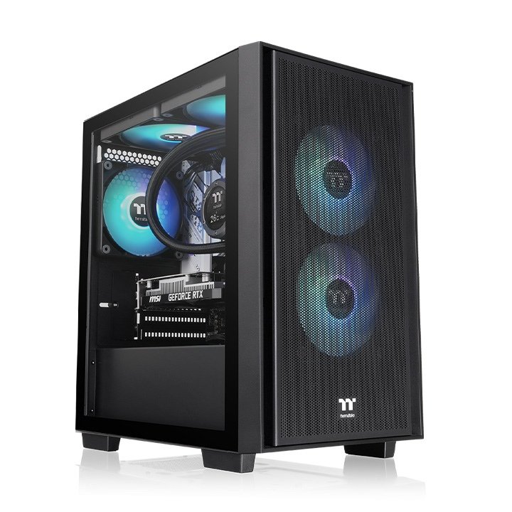 Gabinete TT Versa H16 Micro Tower TG Fan ARGB x3 Black