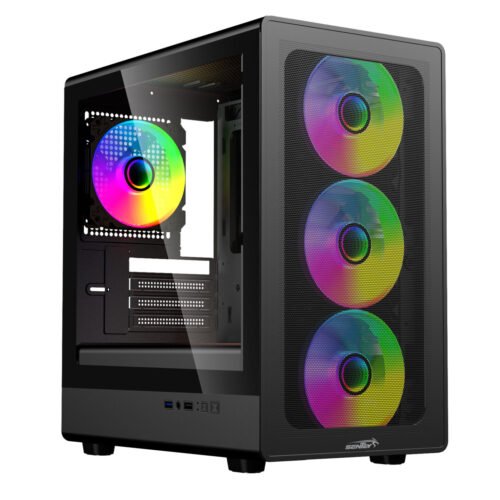 Gabinete Sentey M25 Mesh Black + 4 Fan ARGB