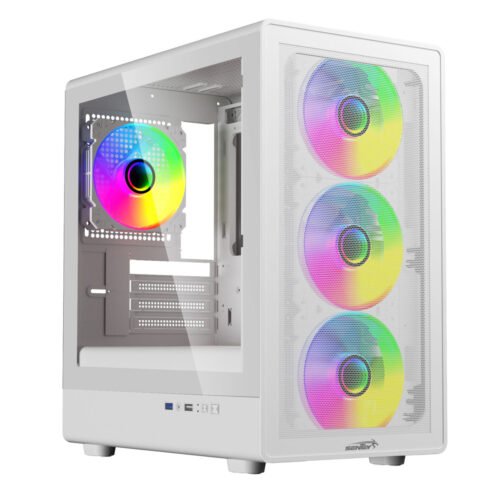 Gabinete Sentey M25 Mesh White + 4 Fan ARGB