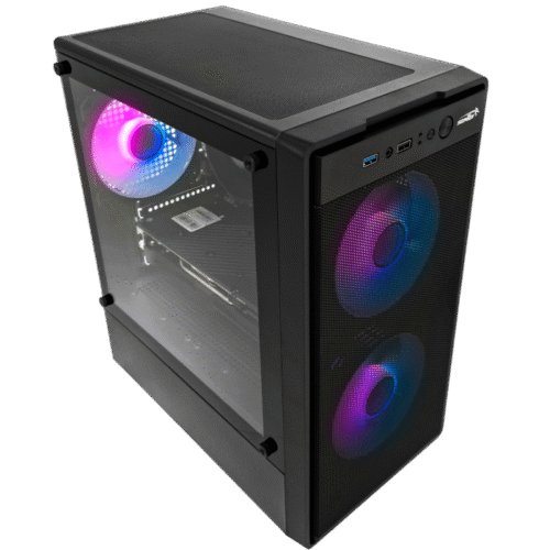 Gabinete Sentey Coyote M12 Mesh Black 3 Fan ARGB