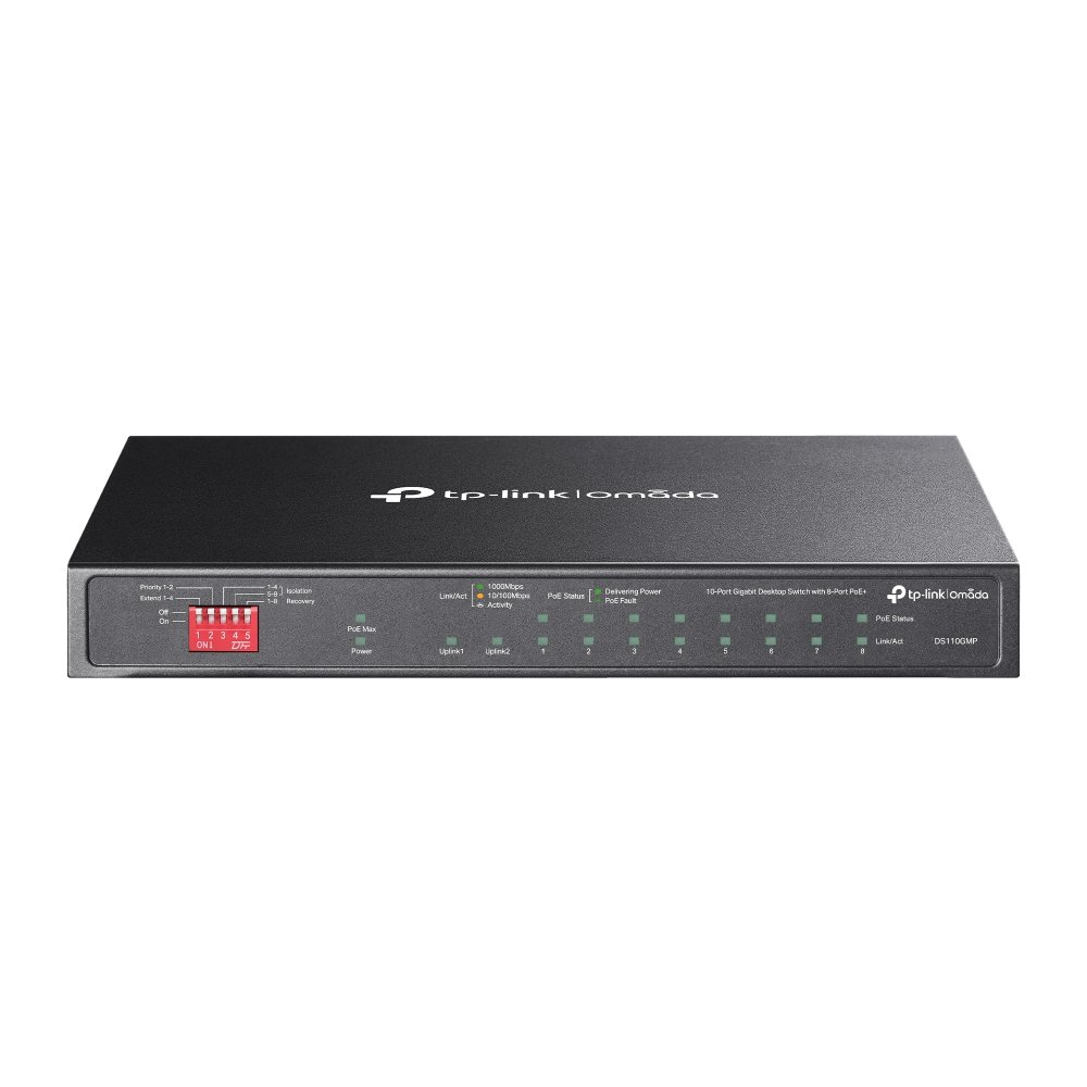 Switch TP-Link DS110GMP 10P Gigabit - 8 POE+ 1SFP-1Uplink - Conmutado