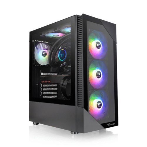 Gabinete TT View 200 Mid-Tower TG ARGB Fan x3 + RGB Fan x1 Black