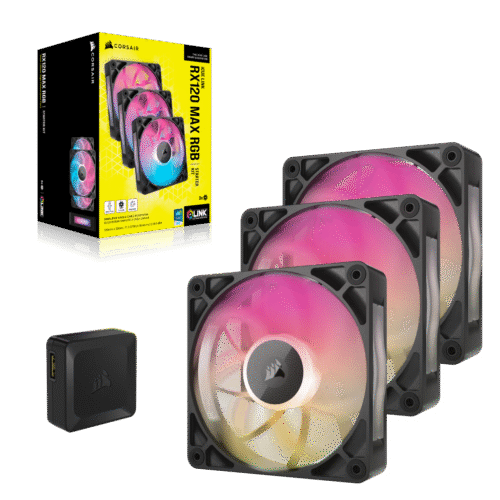 Fan Cooler Corsair iCUE LINK RX120 MAX RGB 120mm Black Pack x3