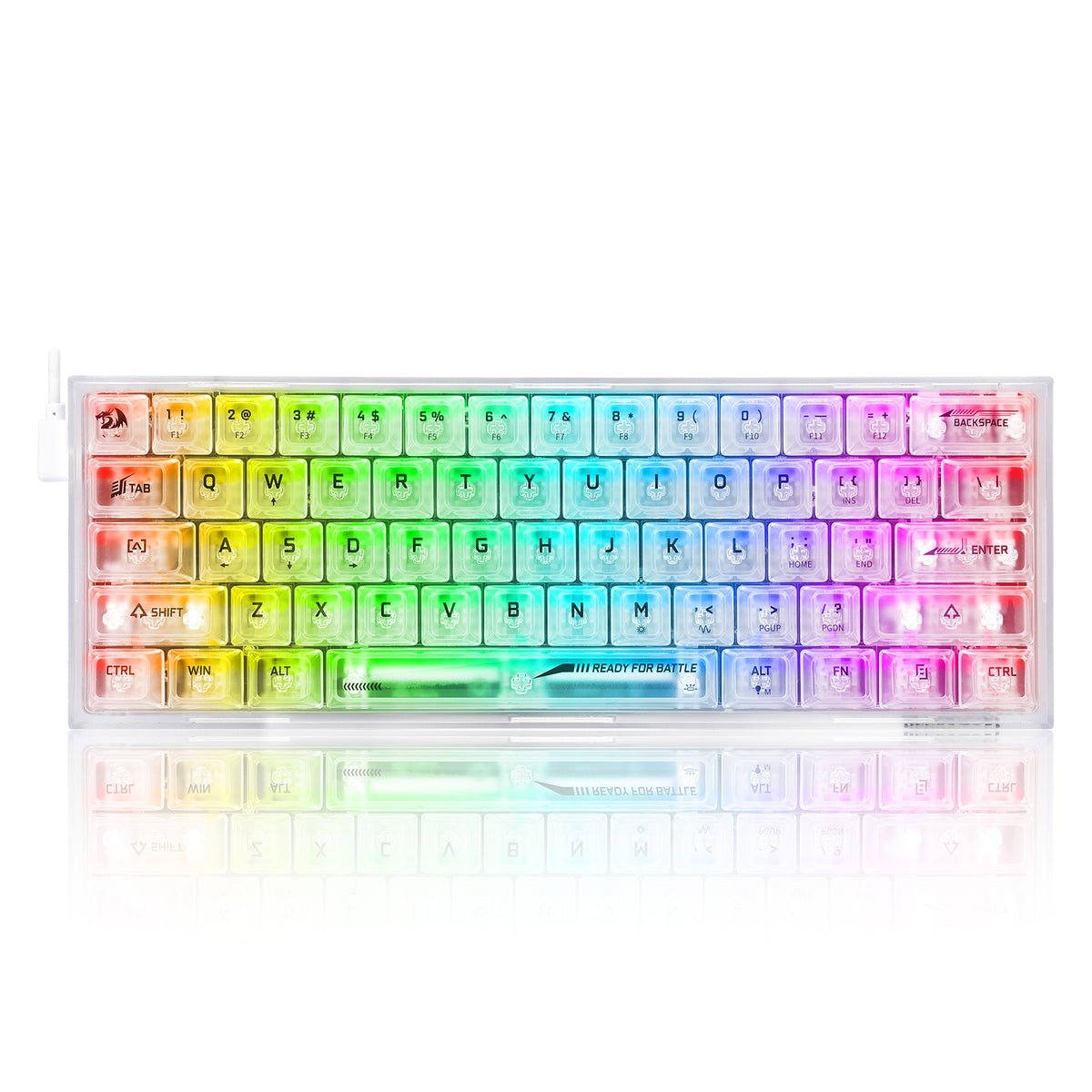 Teclado Gamer Redragon Fizz Transparente K617CT-RGB
