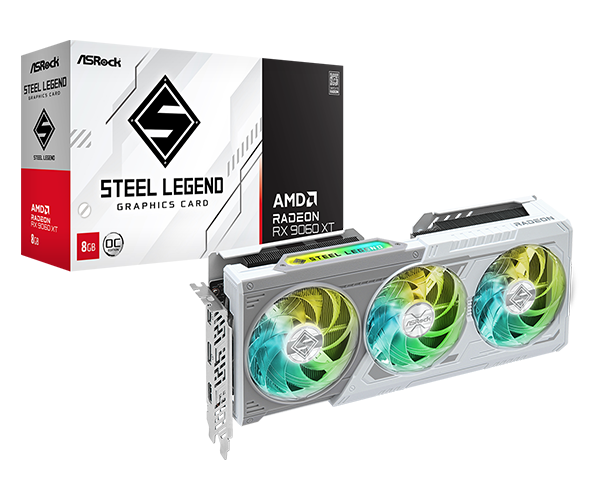 Placa de Video Asrock Radeon RX 9060 XT 8GB GDDR6 Steel Legend