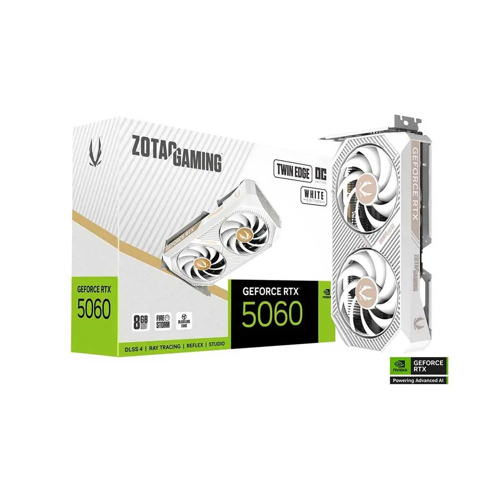 Placa de Video Zotac GeForce RTX 5060 8GB GDDR7 Twin Edge OC White