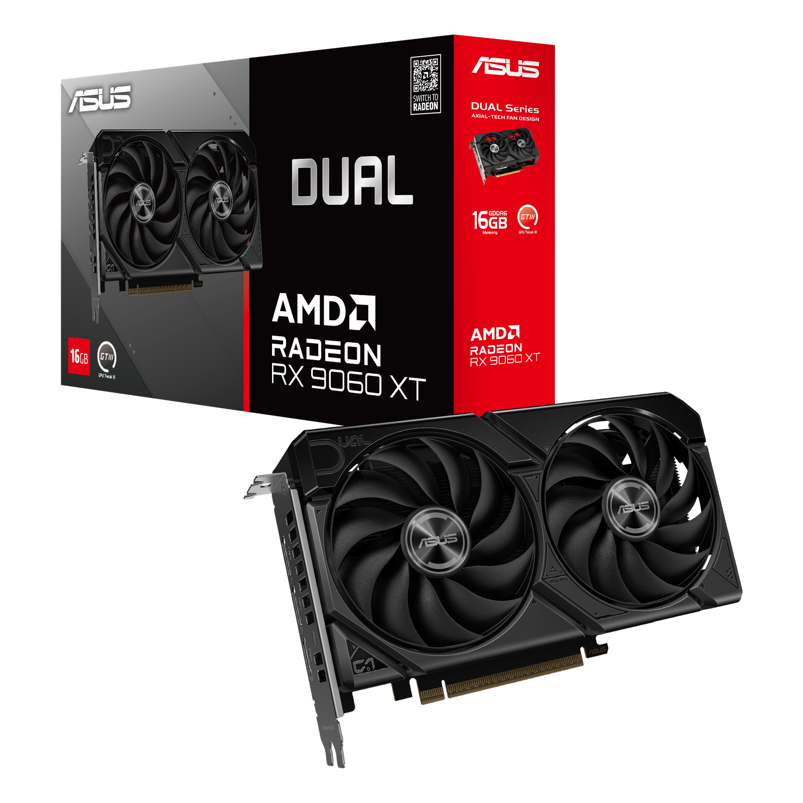 Placa de Video Asus Radeon RX 9060 XT 16GB GDDR6 Dual