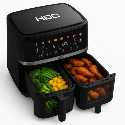 Freidora de Aire HDC HAF-SH100DB 10L Doble Cesta Independiente 5L c/u