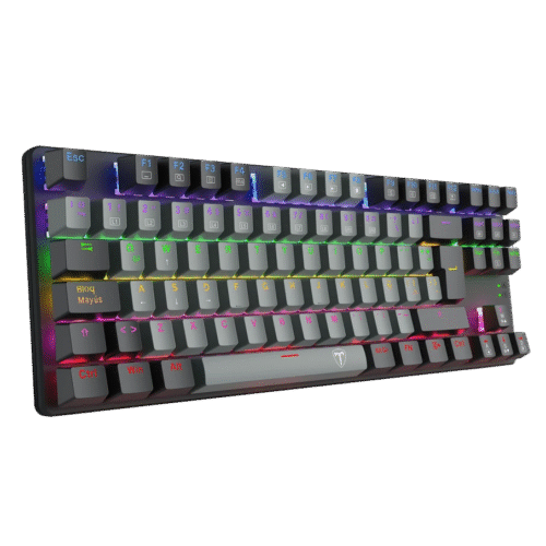 Teclado Gamer T-Dagger Bora Rainbow Bicolor SP Grey Black T-TGK313