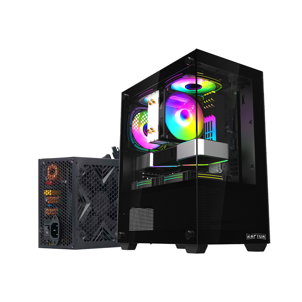 Kit Gabinete Raptor Nova Prime con Fuente Raptor Volt 750W 80+ Bronze