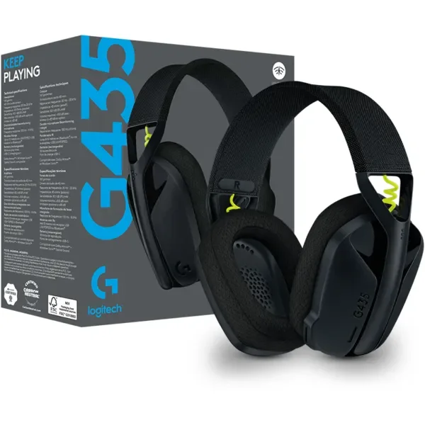 AURICULARES GAMER LOGITECH G435 BLACK WIRELESS