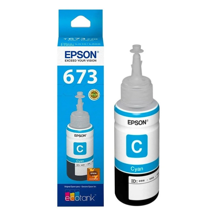 Botella de Tinta Epson T673220-AL Cyan Para L800/805/1800
