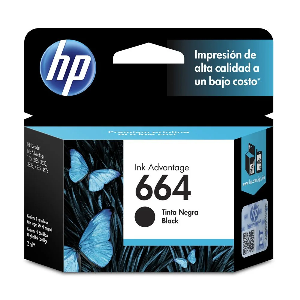 Cartucho HP 664 Negro