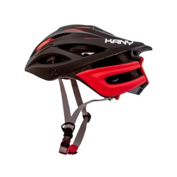 Casco Kany Route Negro y Rojo Mate Talle L H4R-RL
