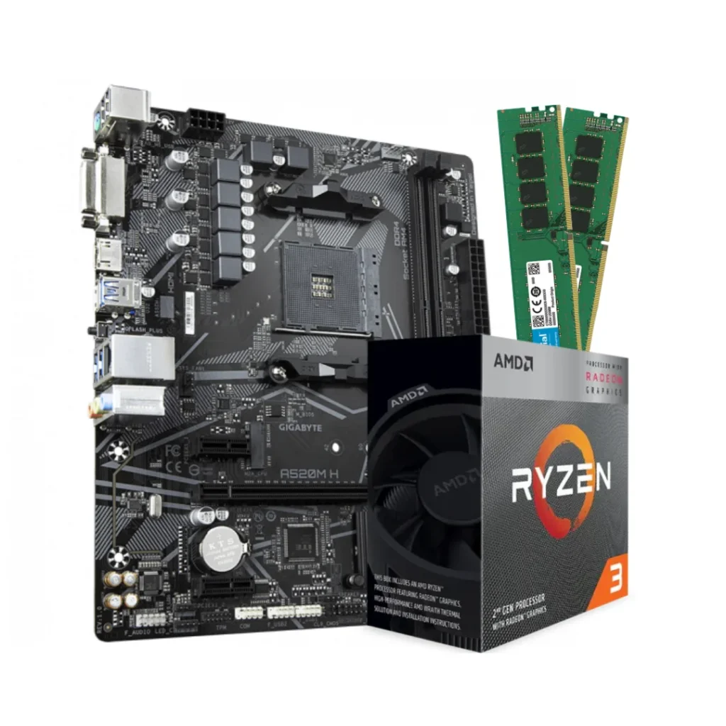 Combo AMD Ryzen 3 3200G + A520 + 16GB RAM