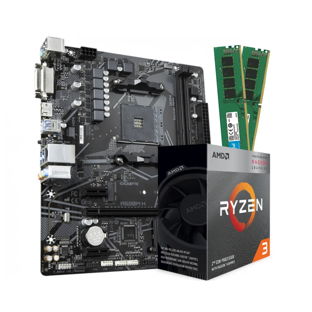 COMBO AMD RYZEN 3 3200G + A520 + 16GB RAM