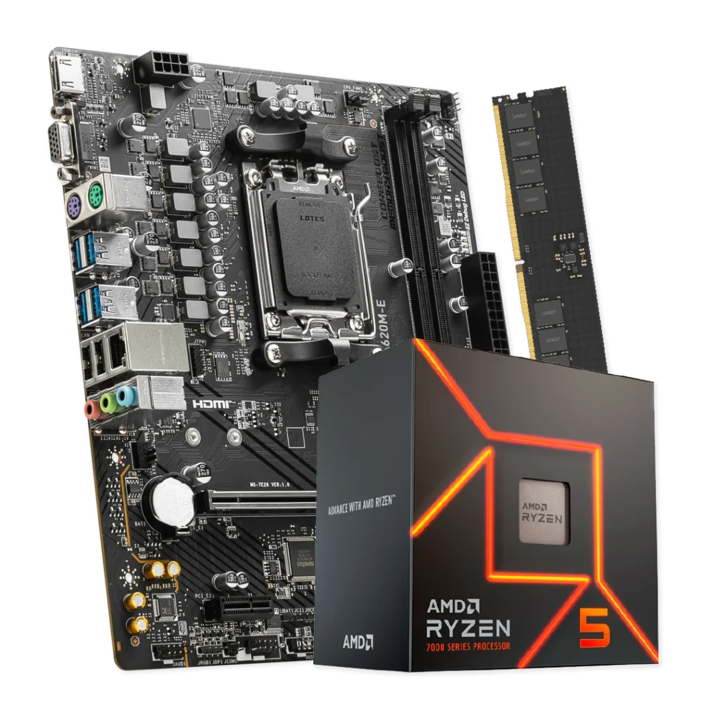 Combo AMD Ryzen 5 7600 + A620 + 16GB RAM
