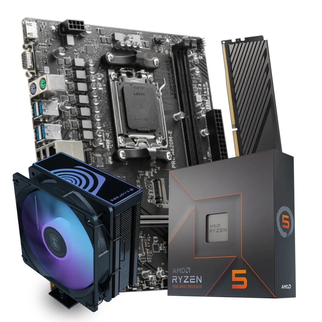 COMBO AMD RYZEN 5 7600X + A620 + 16GB 5600MHZ + CRYO 4H