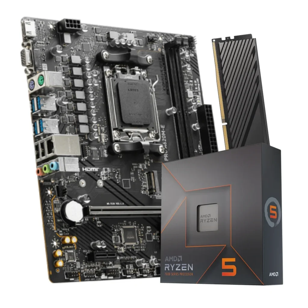 Combo AMD Ryzen 5 7600X + A620 + 32GB RAM