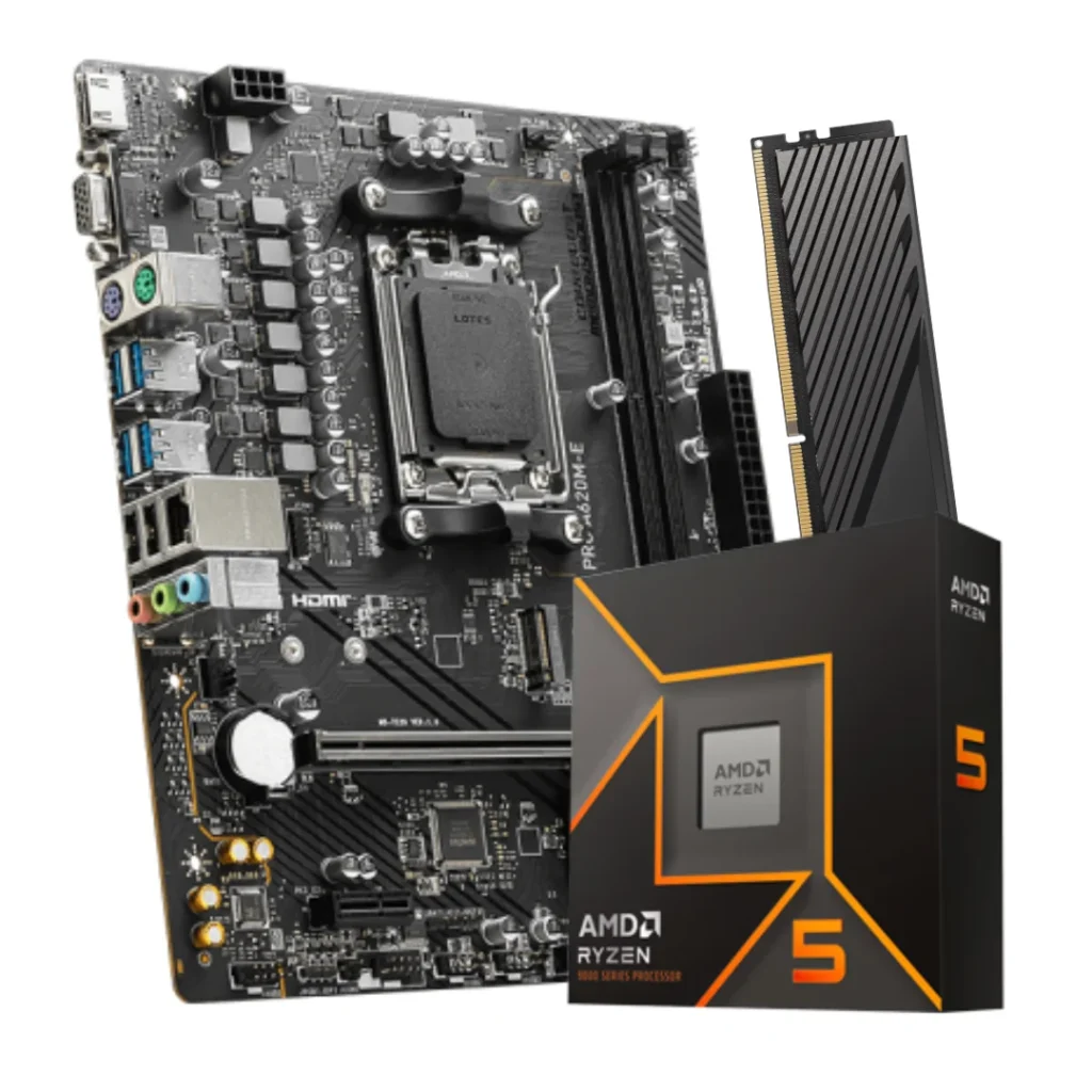 Combo AMD Ryzen 5 9600X + A620 + 16GB RAM