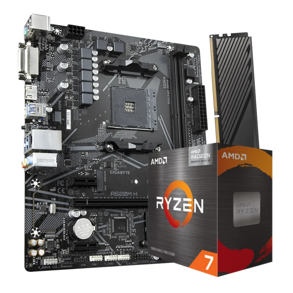 Combo AMD Ryzen 7 5700G + A520 + 8GB RAM
