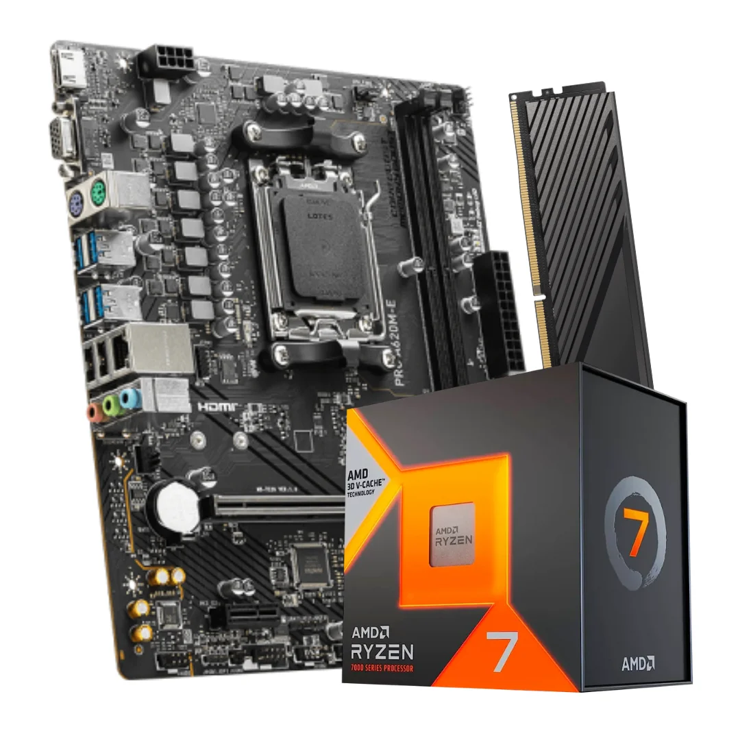 COMBO AMD RYZEN 7 7800X3D + A620 + 32GB RAM