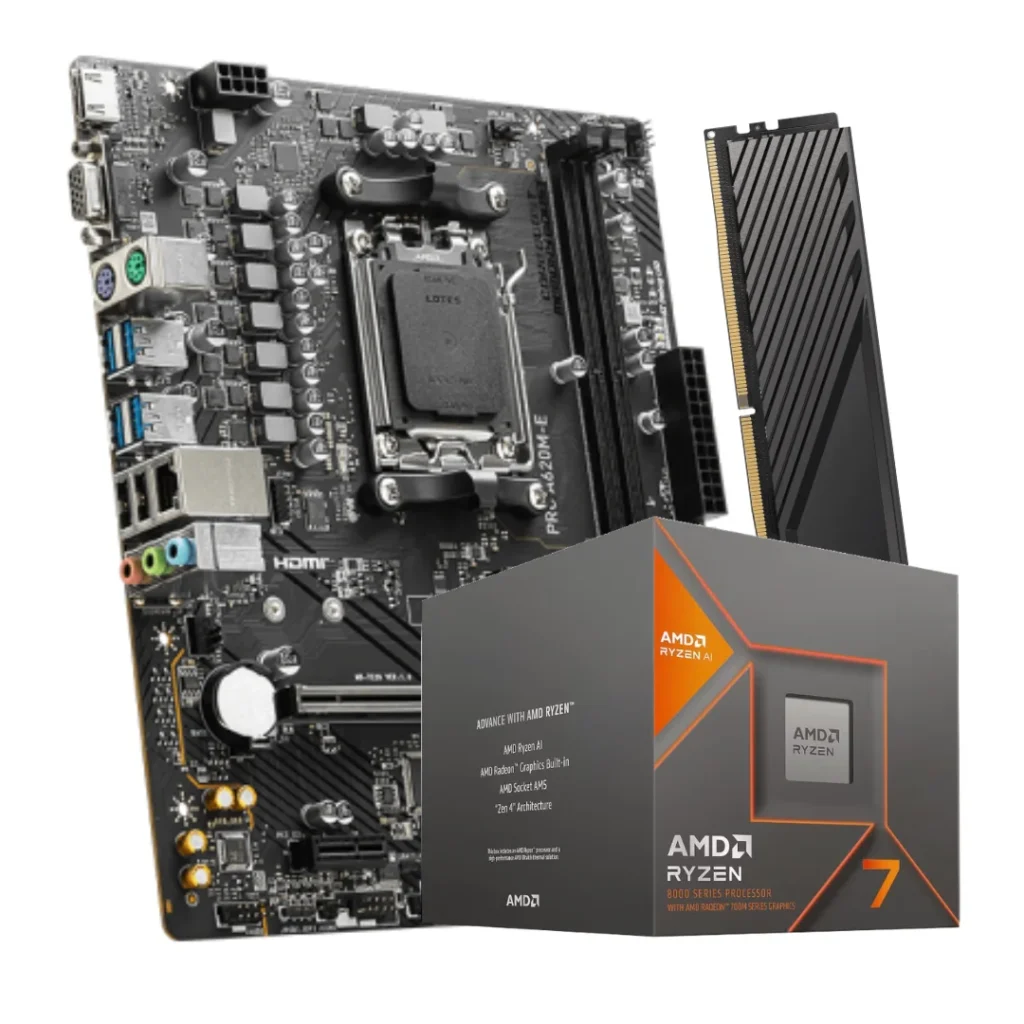 Combo AMD Ryzen 7 8700G + A620 + 8GB RAM
