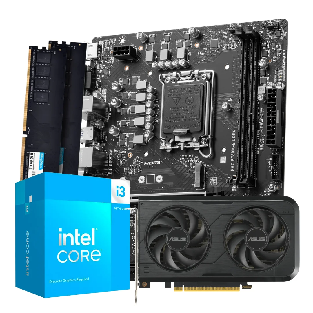 COMBO INTEL CORE I3 14100F + B760 + 16GB 3200MHZ + RTX 5050 8GB