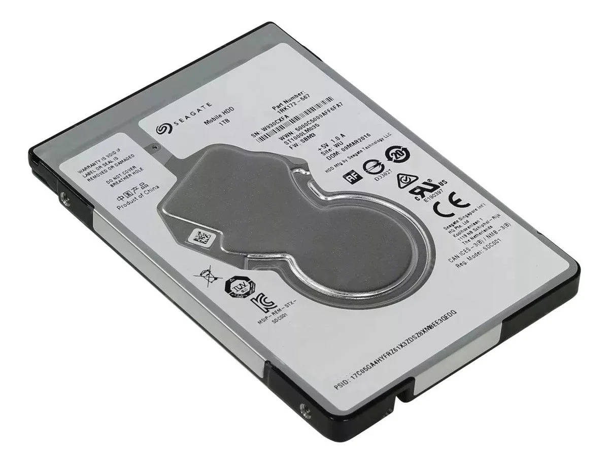 DISCO RÍGIDO NOTEBOOK HDD 1TB SEAGATE BARRACUDA 2.5 SATA