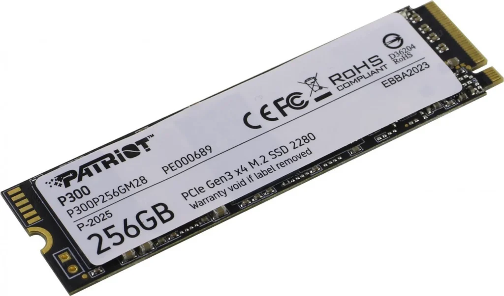 Disco SSD NVMe 256GB Patriot P300 PCIe Gen3
