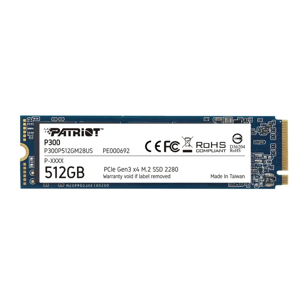 Disco SSD NVMe 512GB Patriot P300 PCIe Gen3