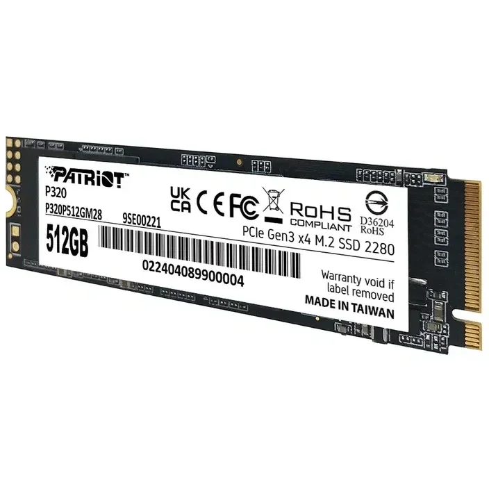 Disco SSD NVMe 512GB Patriot P320 PCIe Gen3