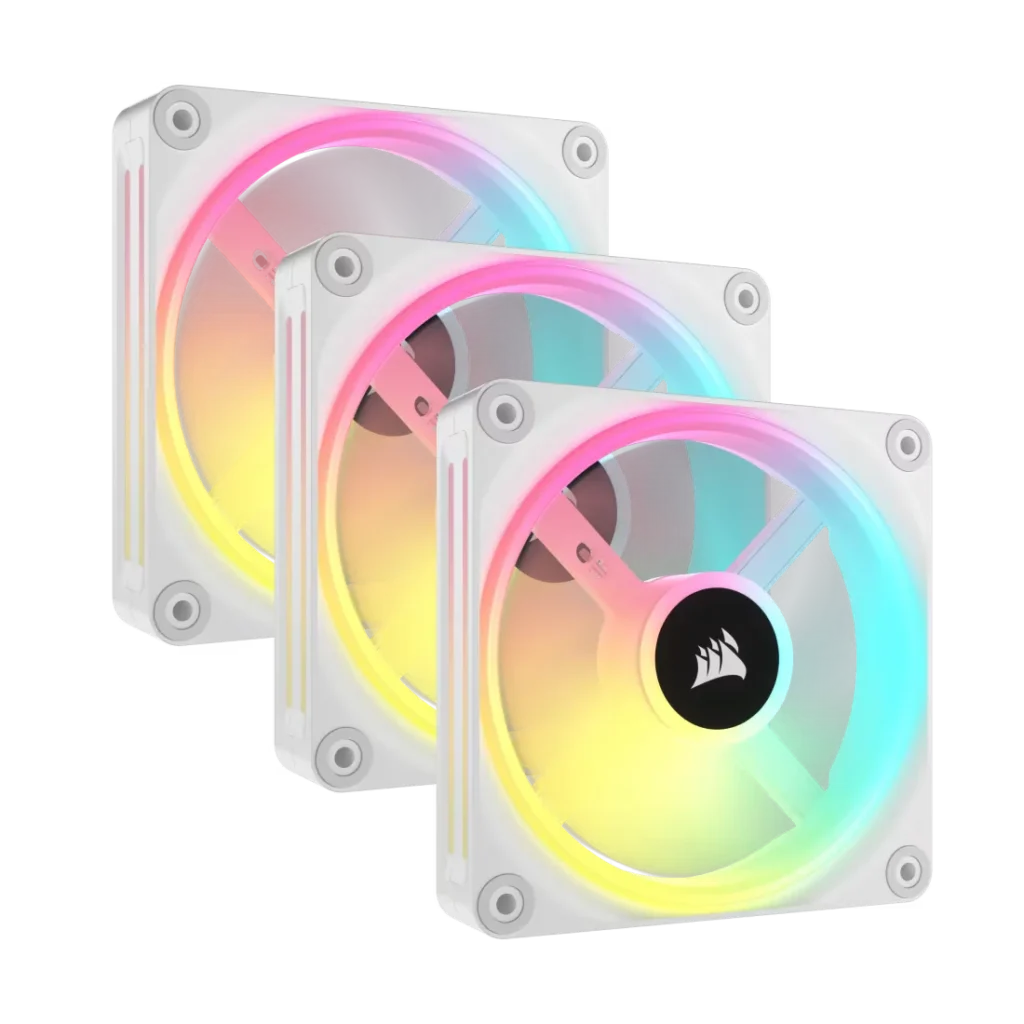 Fan Cooler Corsair iCUE LINK QX120 RGB 120mm Magnetic Dome White Pack x3