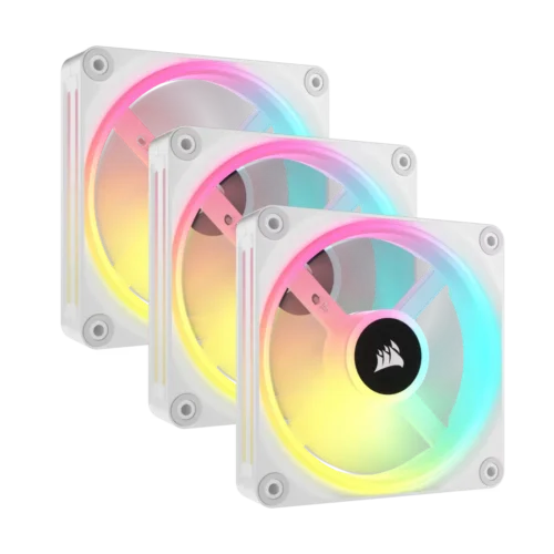 Fan Cooler Corsair iCUE LINK QX120 RGB 120mm Magnetic Dome White Pack x3