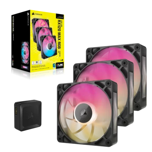 Fan Cooler Corsair iCUE LINK RX120 MAX RGB 120mm Black Pack x3