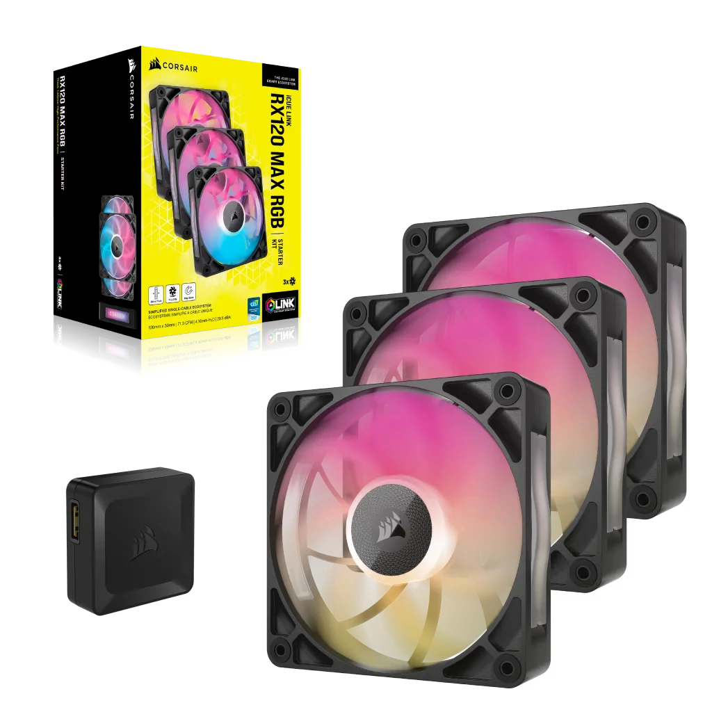 FAN COOLER CORSAIR ICUE LINK RX120 MAX RGB 120MM BLACK PACK X3