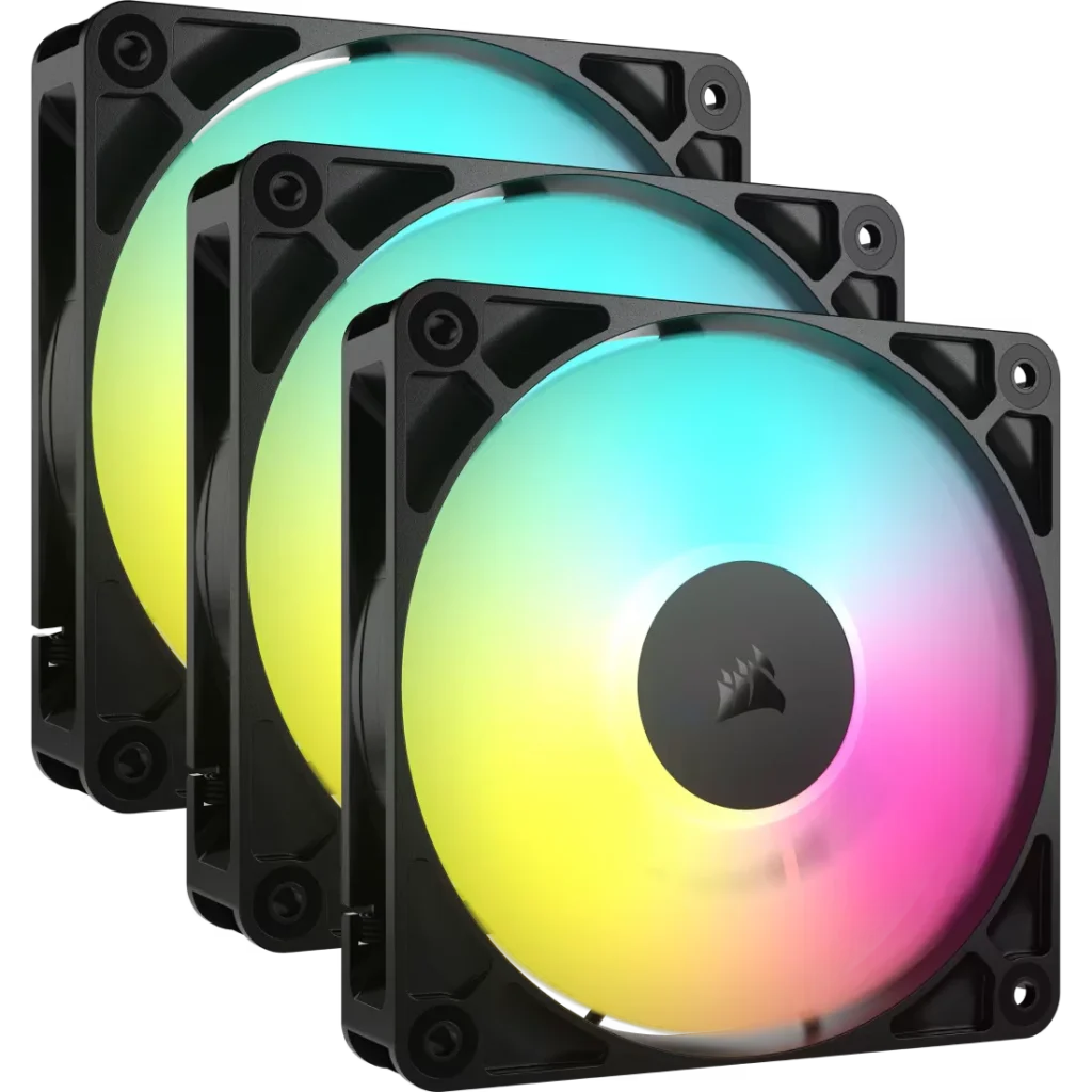 Fan Cooler Corsair RS120 ARGB 120mm Black Pack x3