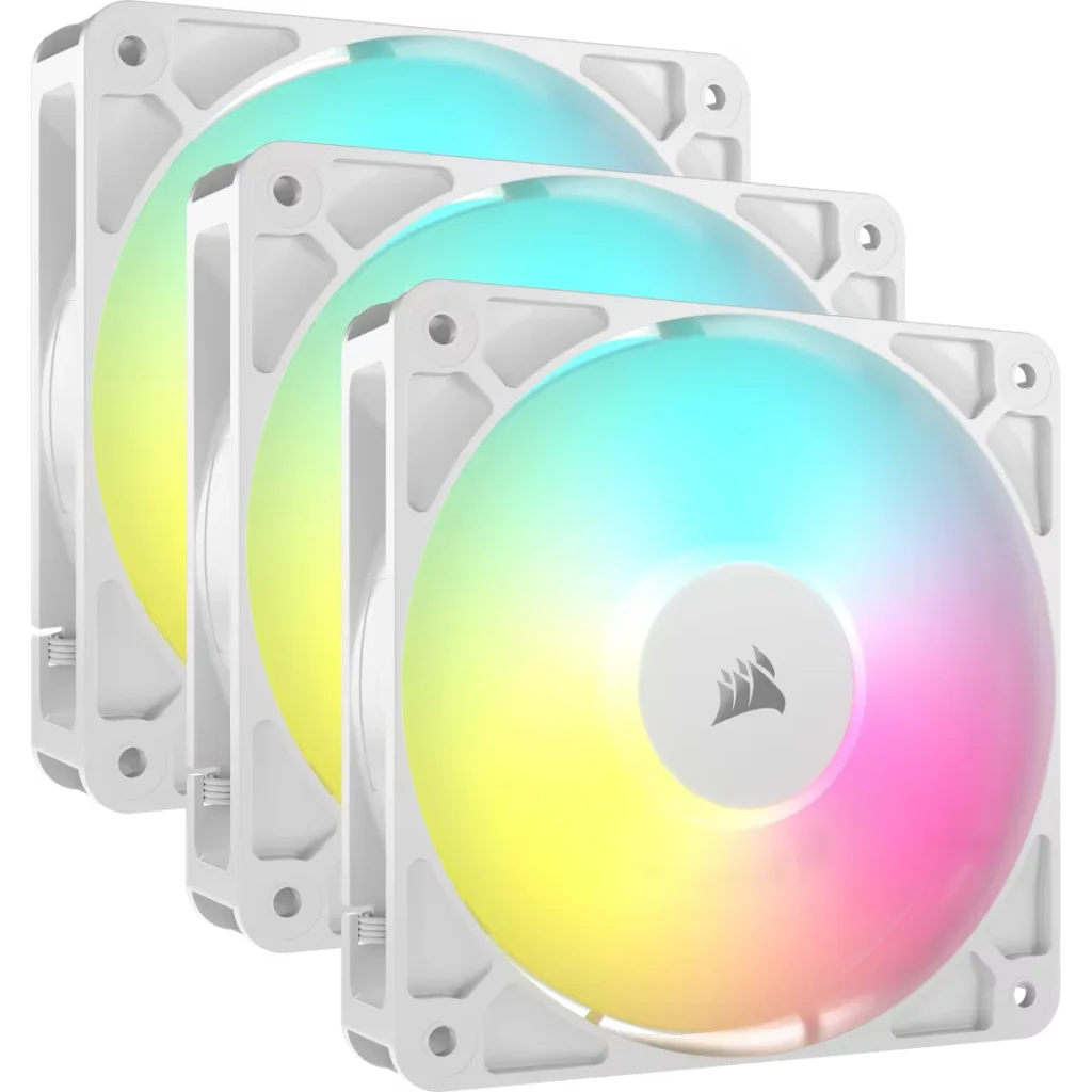 Fan Cooler Corsair RS120 ARGB 120mm White Pack x3