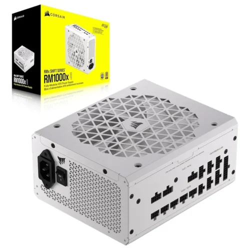 Fuente Corsair 1000w 80 Plus Gold RM1000x Shift Full Modular PCIe 5.1 / ATX 3.1 White