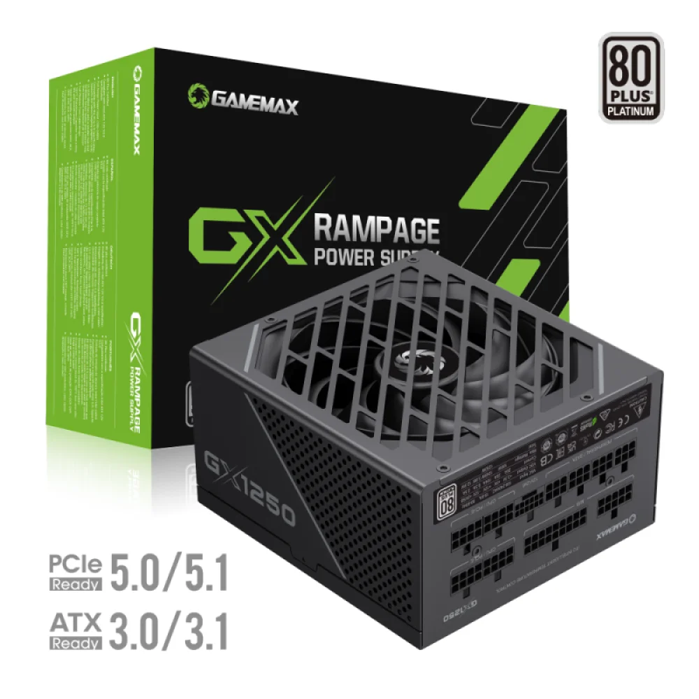 FUENTE GAMEMAX 1250W 80 PLUS PLATINUM GX-1250 PRO BK