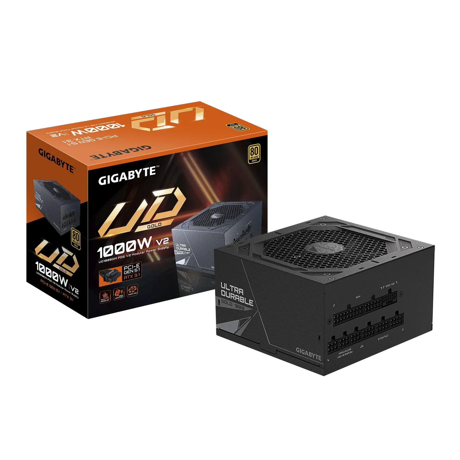 FUENTE GIGABYTE 1000W 80 PLUS GOLD MODULAR UD1000GM PG5 V2