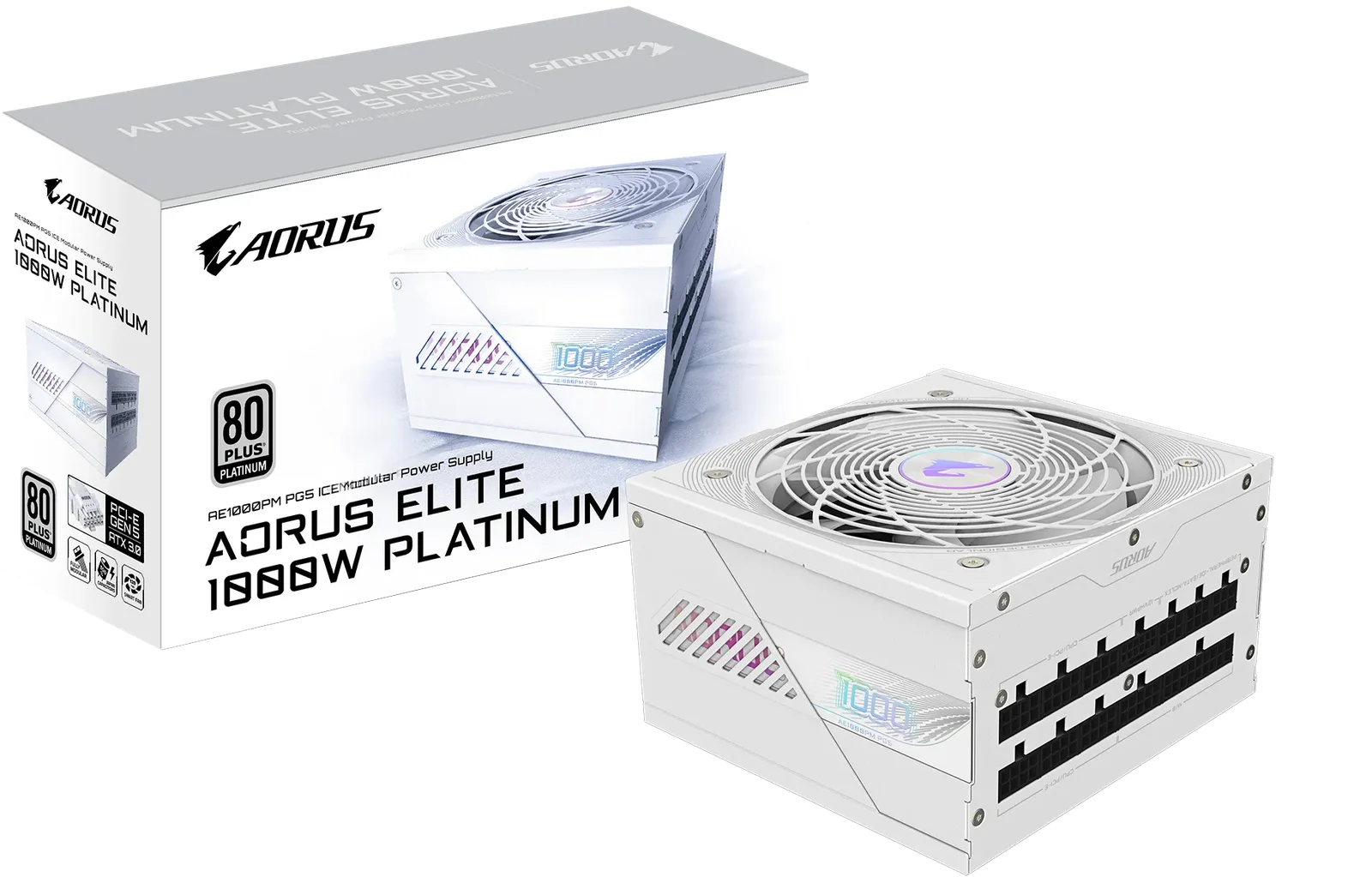 FUENTE GIGABYTE 1000W AORUS ELITE PG5 ICE 80 PLUS PLATINUM MODULAR