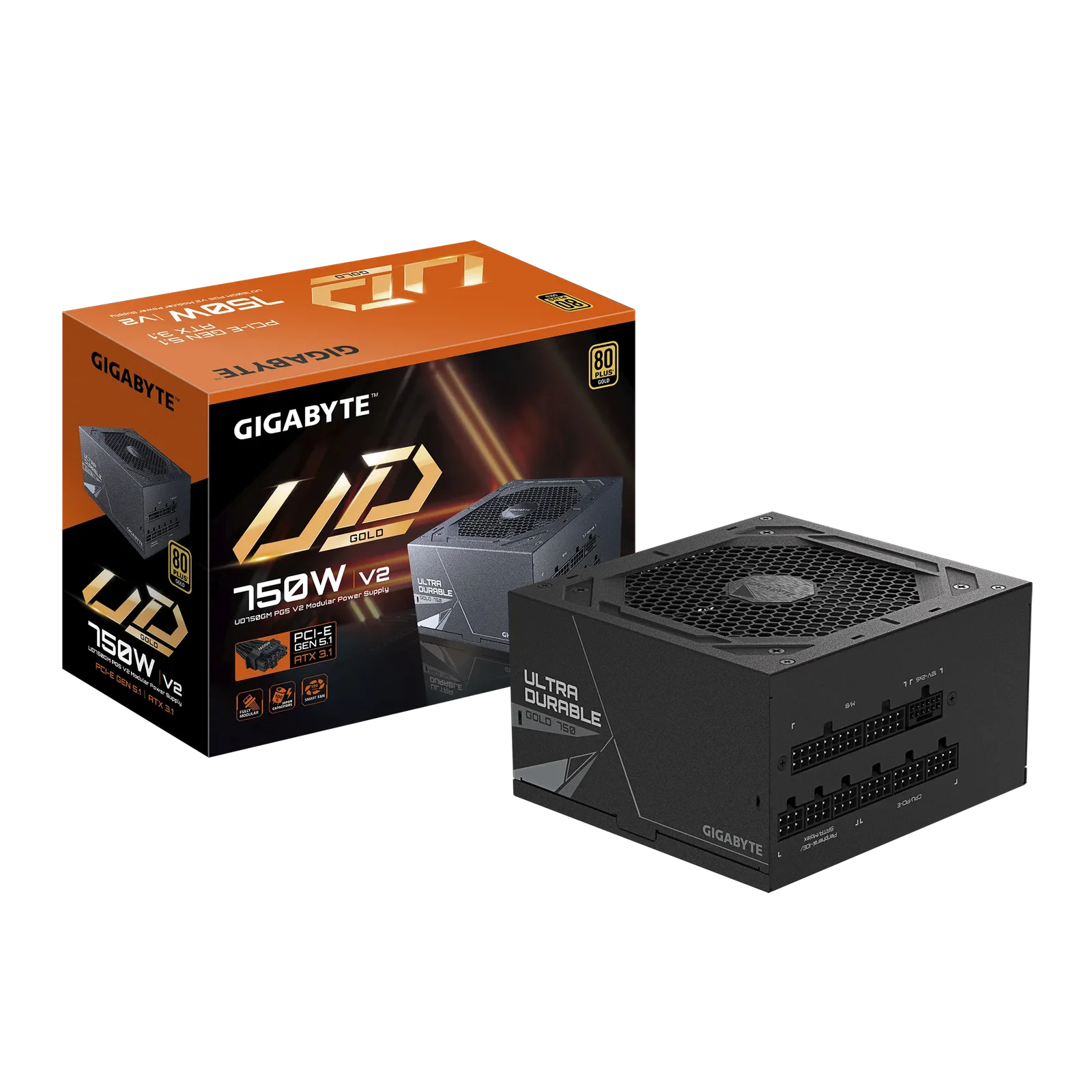 FUENTE GIGABYTE 750W MODULAR 80 PLUS GOLD UD750GM PG5 V2