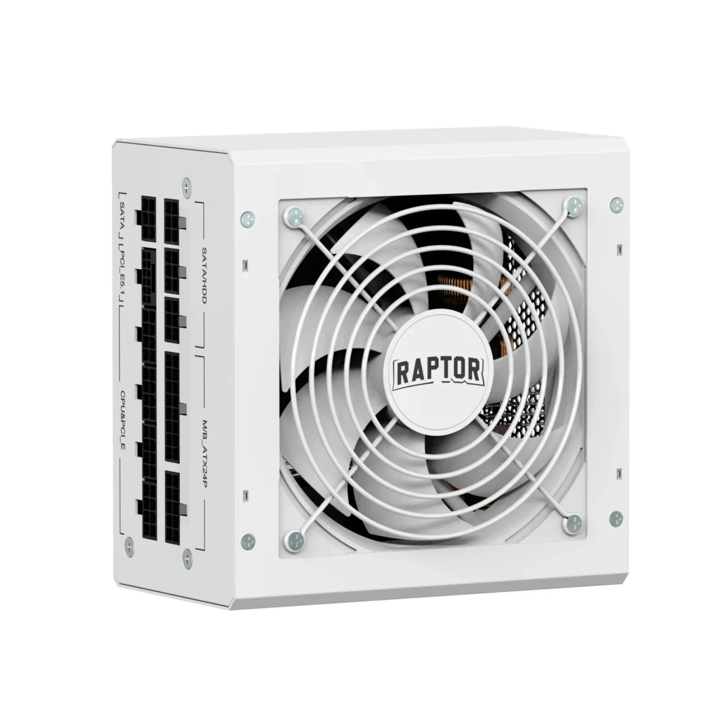 Fuente Raptor Volt 1000w 80 Plus Gold Full Modular PCIe 5.1 Blanca