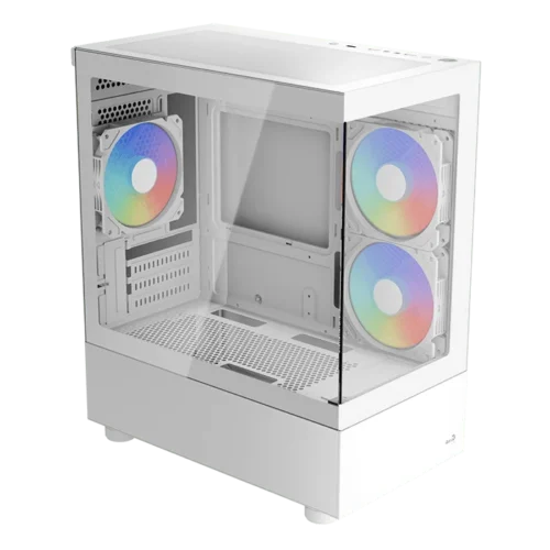 Gabinete Aerocool Viewport Mini V2 White 3 Fan ARGB