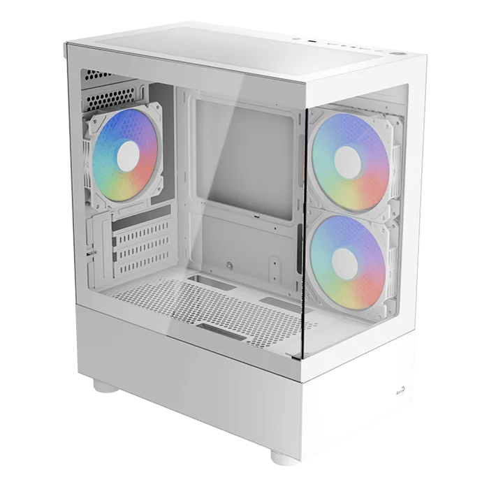 Gabinete Aerocool Viewport Mini V2 White 3 Fan ARGB
