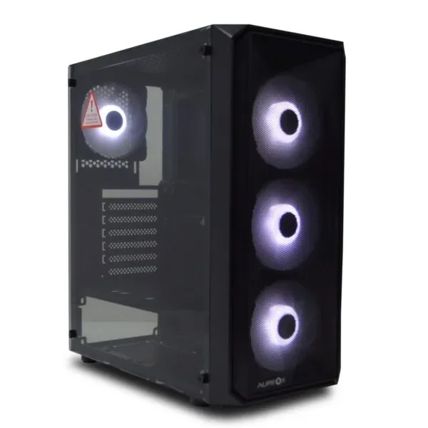 GABINETE AUREOX VOLANS ARX 360G 4 FAN LED BLANCO