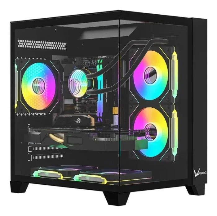 GABINETE FORMULA V CRYSTAL Z9 FLOE BLACK 5 FAN ARGB