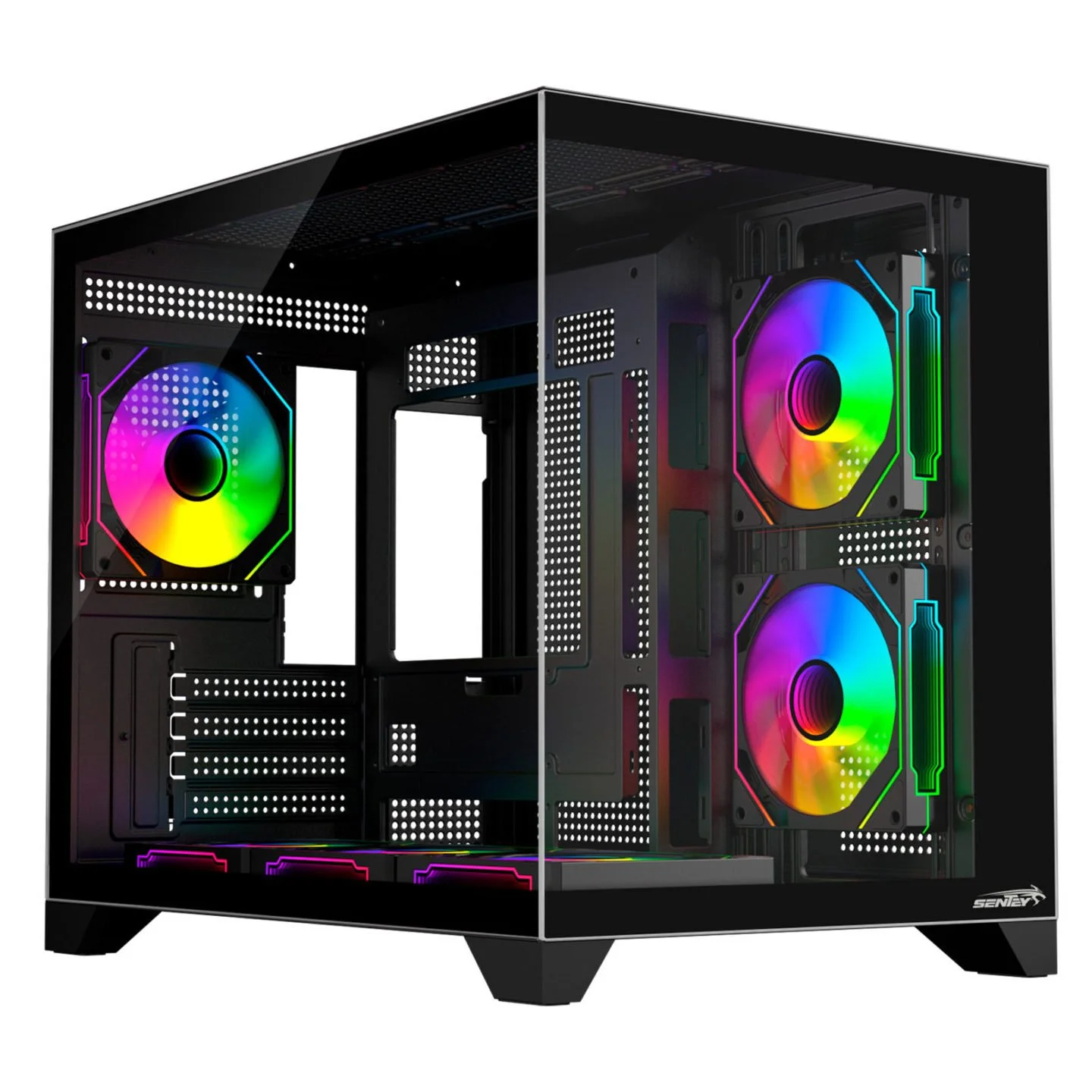 GABINETE SENTEY A20 PRO BLACK 6 FAN ARGB CONTROL REMOTO