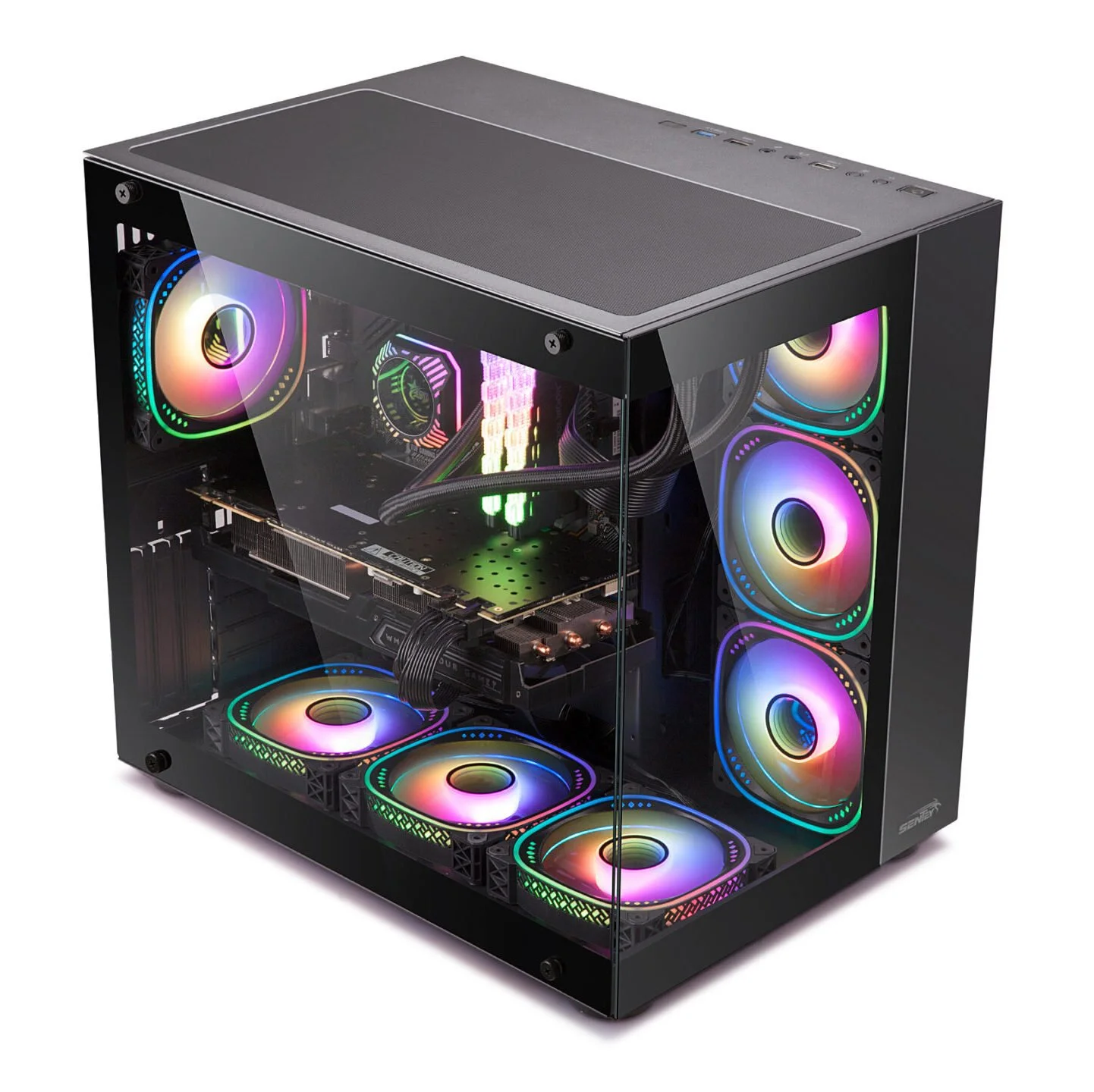 GABINETE SENTEY A40 BLACK 7 FAN ARGB
